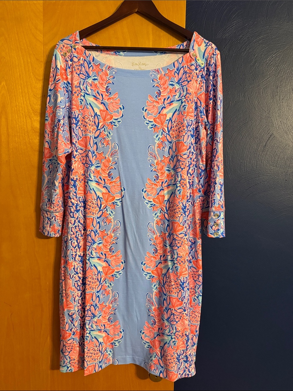 Lilly Pulitzer Light Blue Dress with Coral Details